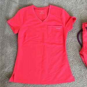 Jaanuu Pink Coral Scrub set XXS EUC